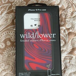 Wildflowers iPhone 13 Pro Case - Vibrant Red and Purple Design